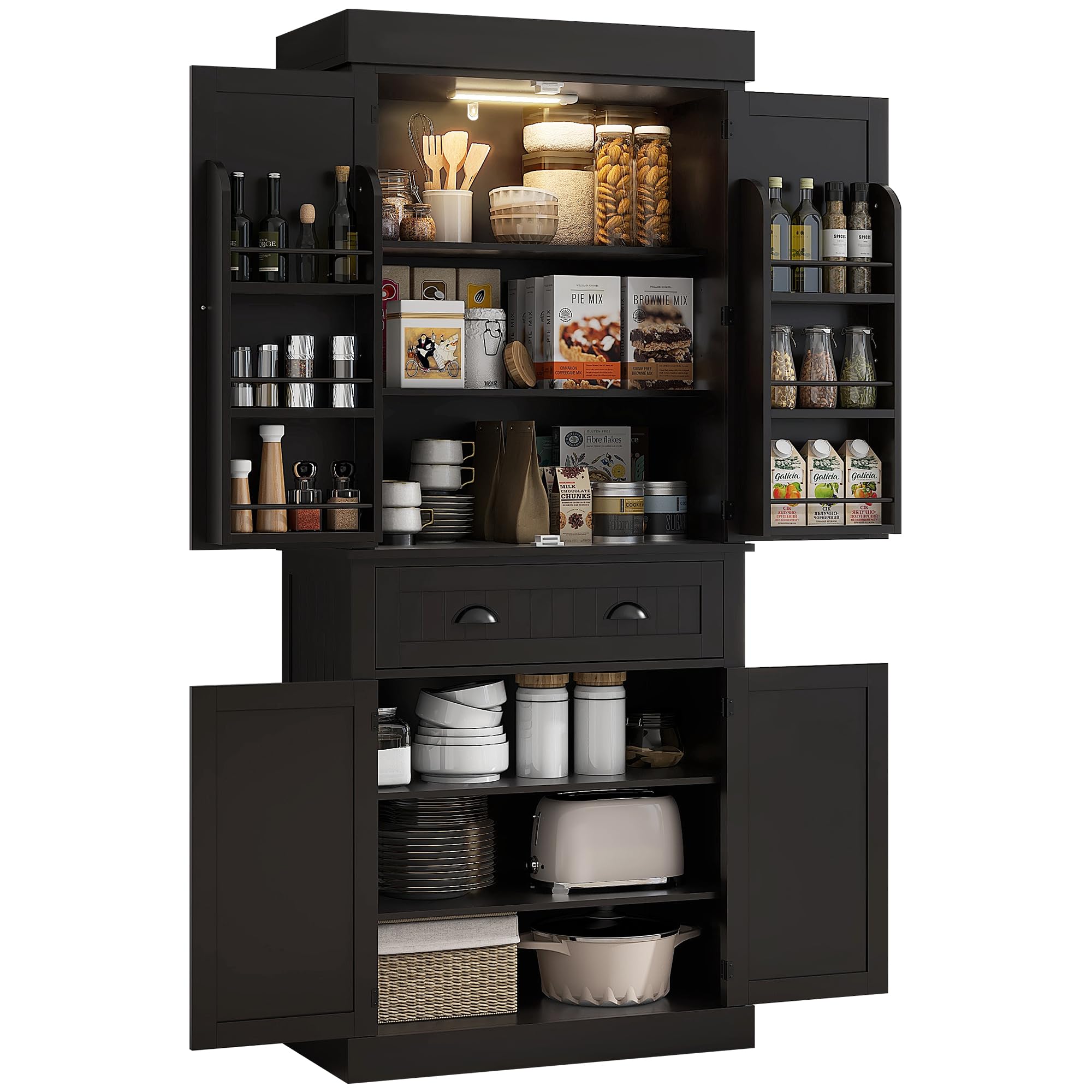 Foto 1 | Armario De Cocina Homcom 71 Con Sensor De Movimiento, Luz Negra - Venta Internacional.
