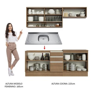 Foto 6 | Cocina Integral Completa Madesa Glamy 200cm Con Tarja Mm