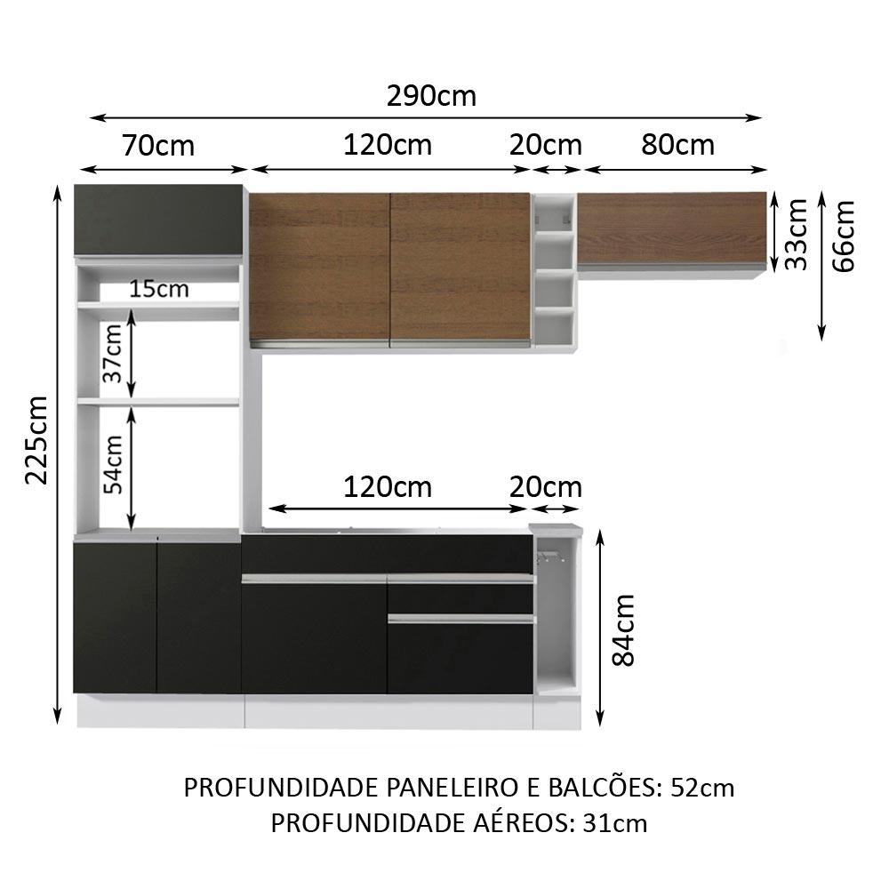 Foto 3 pulgar | Cocina Integral Completa Modular Madesa Glamy 290cm Bn 03