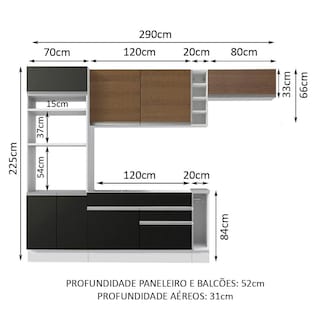 Foto 2 | Cocina Integral Completa Modular Madesa Glamy 290cm Bn 03