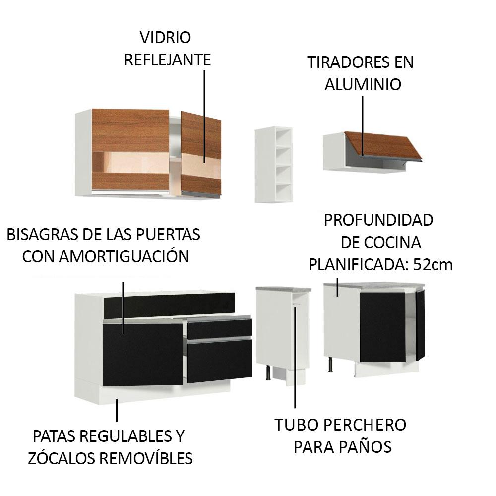 Foto 5 pulgar | Cocina Integral Completa Modular Madesa Glamy 220cm Nm 15