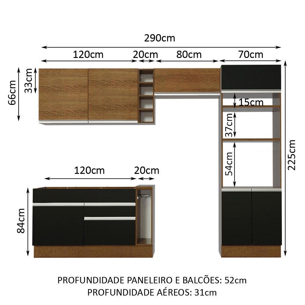 Foto 4 pulgar | Cocina Integral Completa Modular Madesa Glamy 290cm Nm 06