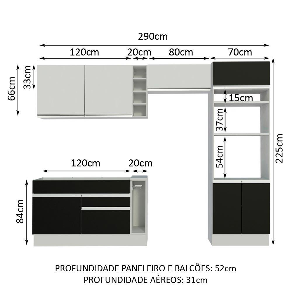 Foto 4 pulgar | Cocina Integral Completa Modular Madesa Glamy 290cm Bn 13