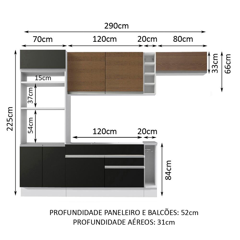 Foto 4 pulgar | Cocina Integral Completa Modular Madesa Glamy 290cm Bn 04