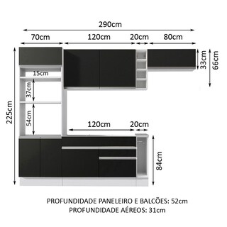 Foto 3 | Cocina Integral Completa Modular Madesa Glamy 290cm Bn 08