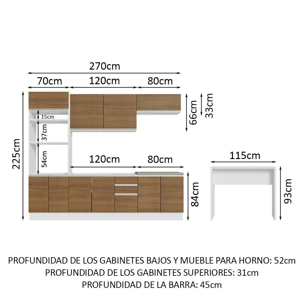 Foto 4 pulgar | Cocina Integral Completa Modular Madesa Glamy 315cm Bm 02