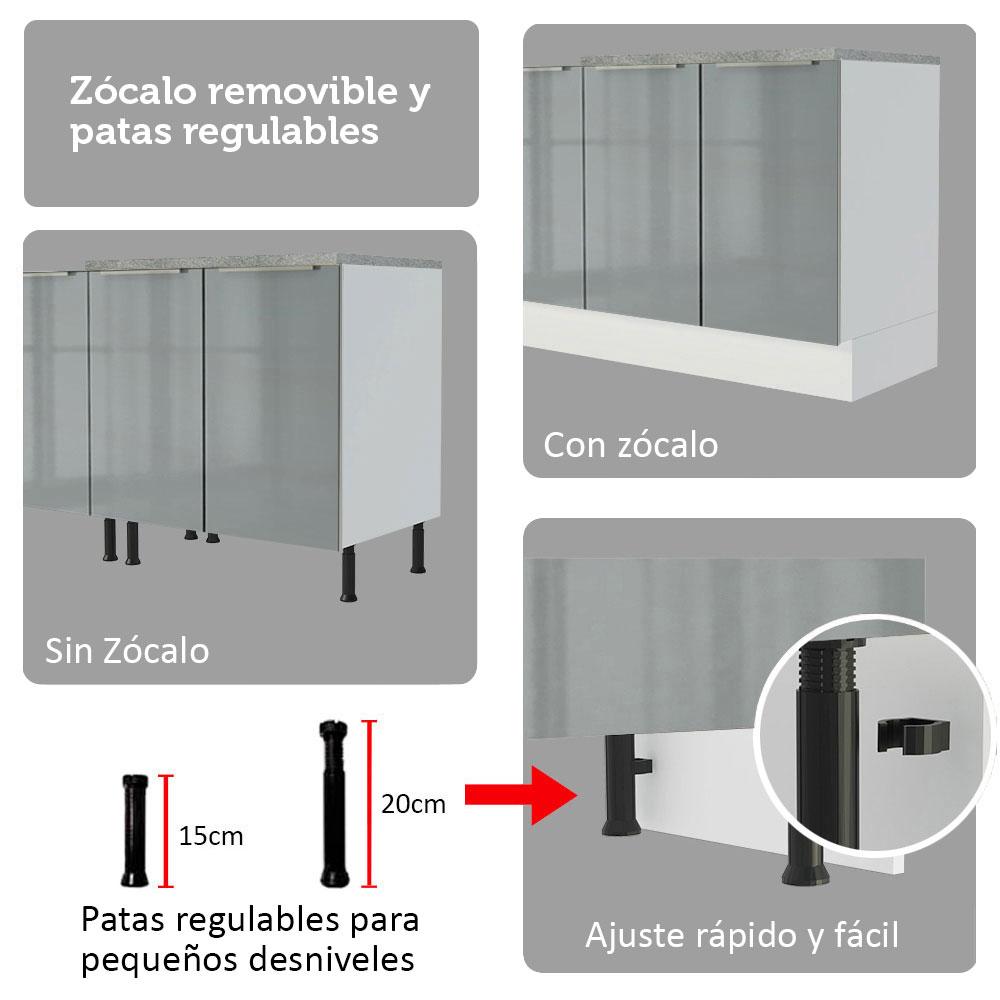Foto 7 pulgar | Cocina Integral Completa Modular Madesa Lux 240cm Bg 08