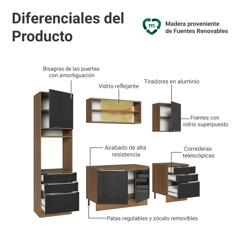 Foto 5 pulgar | Cocina Integral Completa Modular Madesa Lux 240cm Mn 08
