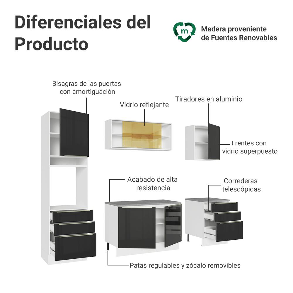 Foto 5 pulgar | Cocina Integral Completa Modular Madesa Lux 240cm Bn 02
