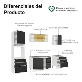 Foto 4 | Cocina Integral Completa Modular Madesa Lux 240cm Bn 02