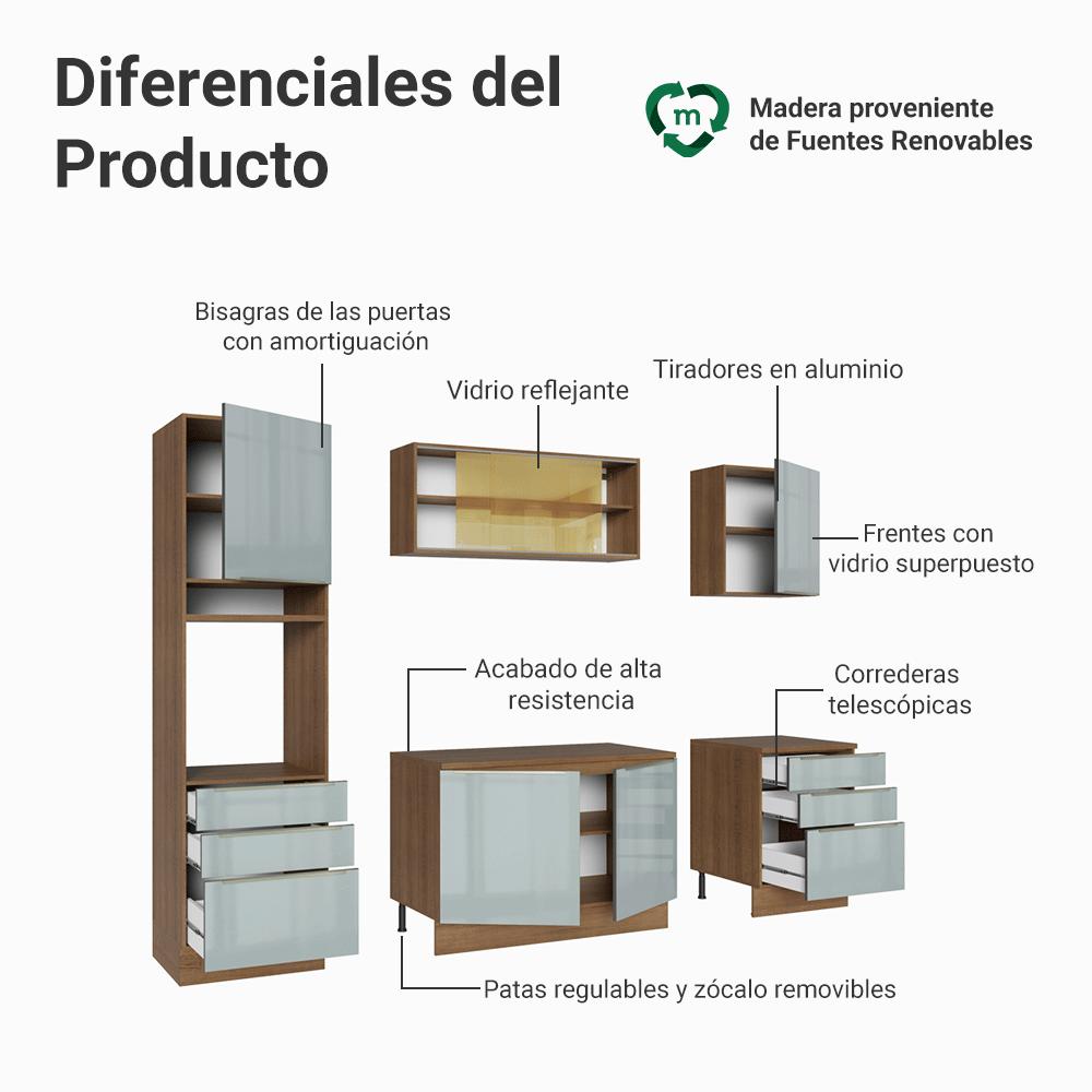 Foto 5 pulgar | Cocina Integral Completa Modular Madesa Lux 240cm Mg 08