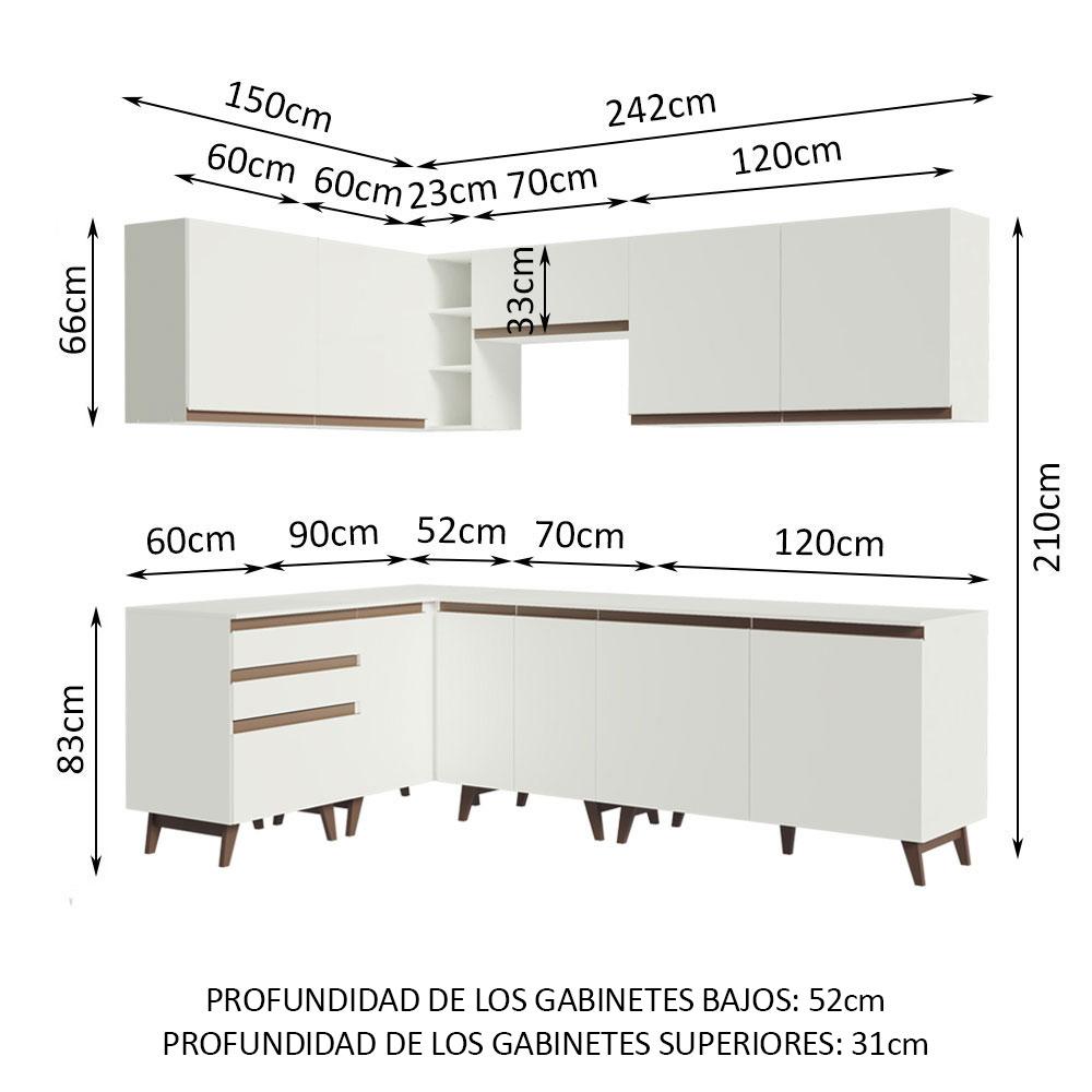 Foto 3 | Cocina Integral Completa Modular Madesa Reims 392cm Bb 02