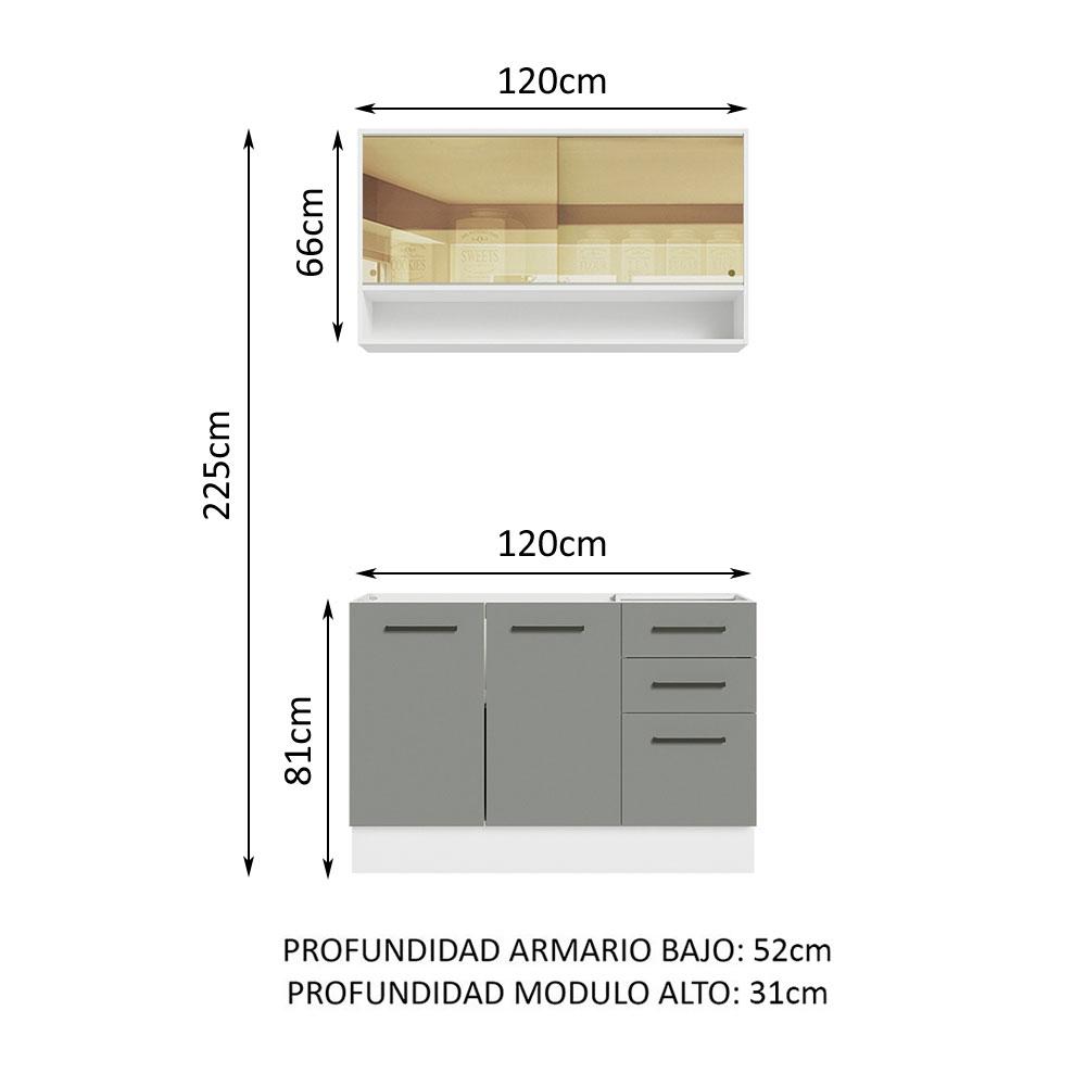 Foto 4 pulgar | Cocina Integral Completa Modular Madesa Agata 120cm Bg 02