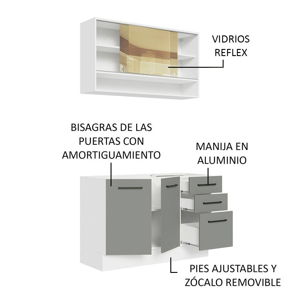 Foto 5 pulgar | Cocina Integral Completa Modular Madesa Agata 120cm Bg 02