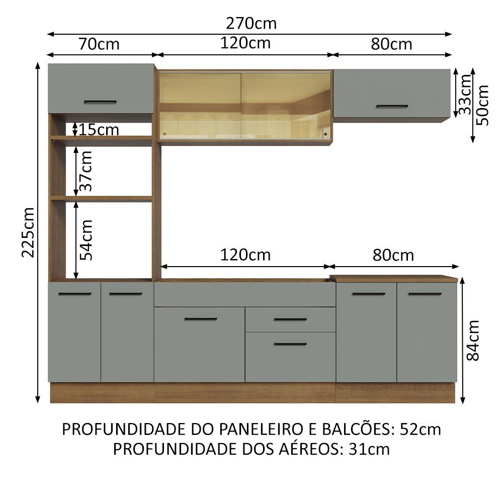 Foto 4 pulgar | Cocina Integral Completa Modular Madesa Agata 270cm Mg 03