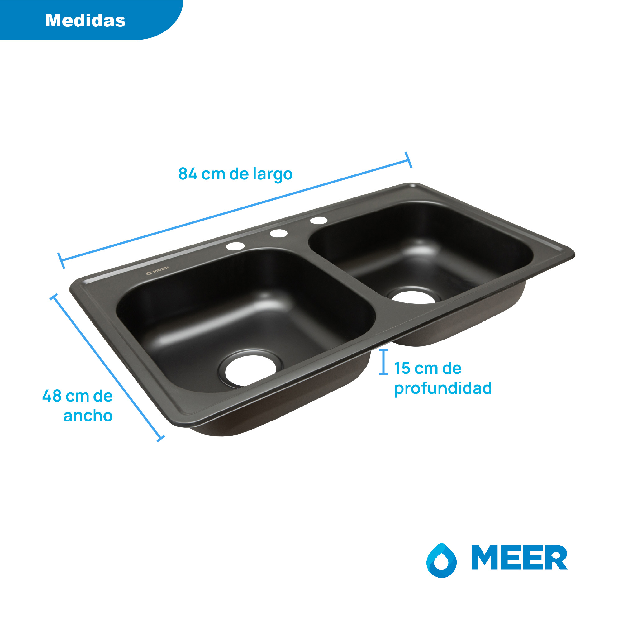 Foto 5 pulgar | Fregadero de Cocina con Kit de Instalación Cnx Negro