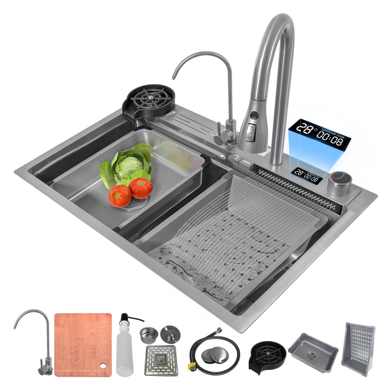 Tarja Fregadero Cocina Accesorios Premium 68x44.5x24.5cm Plata Gutstark Home $4,499