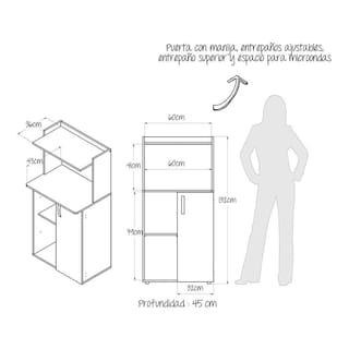 Foto 5 | Mueble para Microondas Maderkit