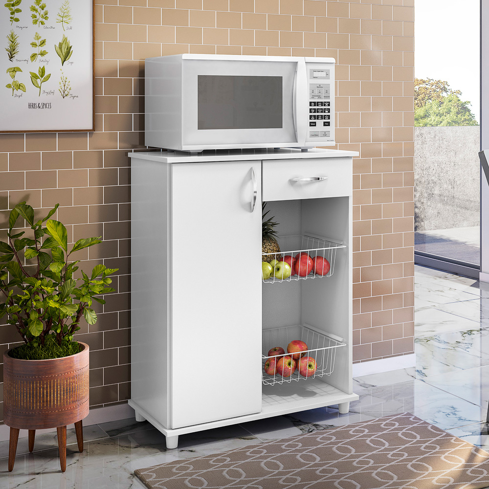 Foto 3 | Mueble para Microondas Organizador Darady Belize New Blanco