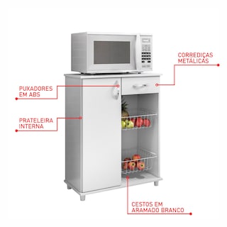 Foto 4 | Mueble para Microondas Organizador Darady Belize New Blanco