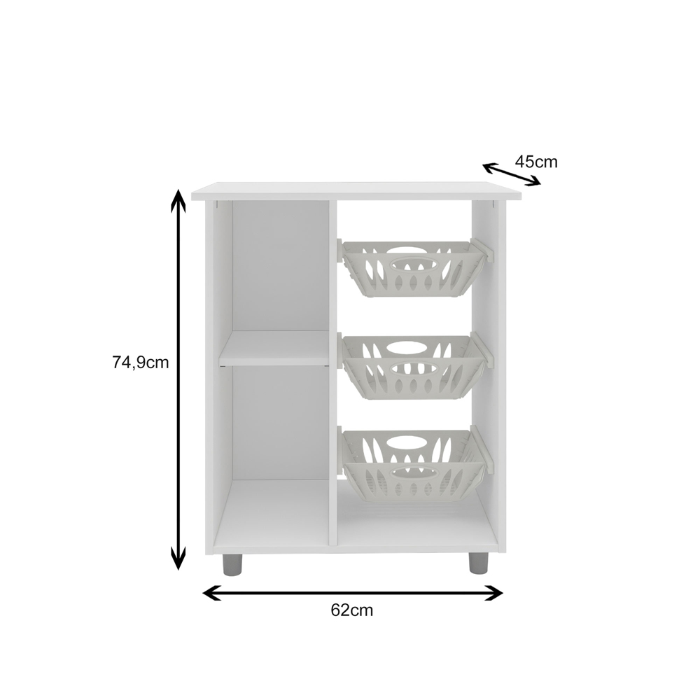 Foto 5 pulgar | Mueble para Microondas Darady Blanco con Frutero Organizador