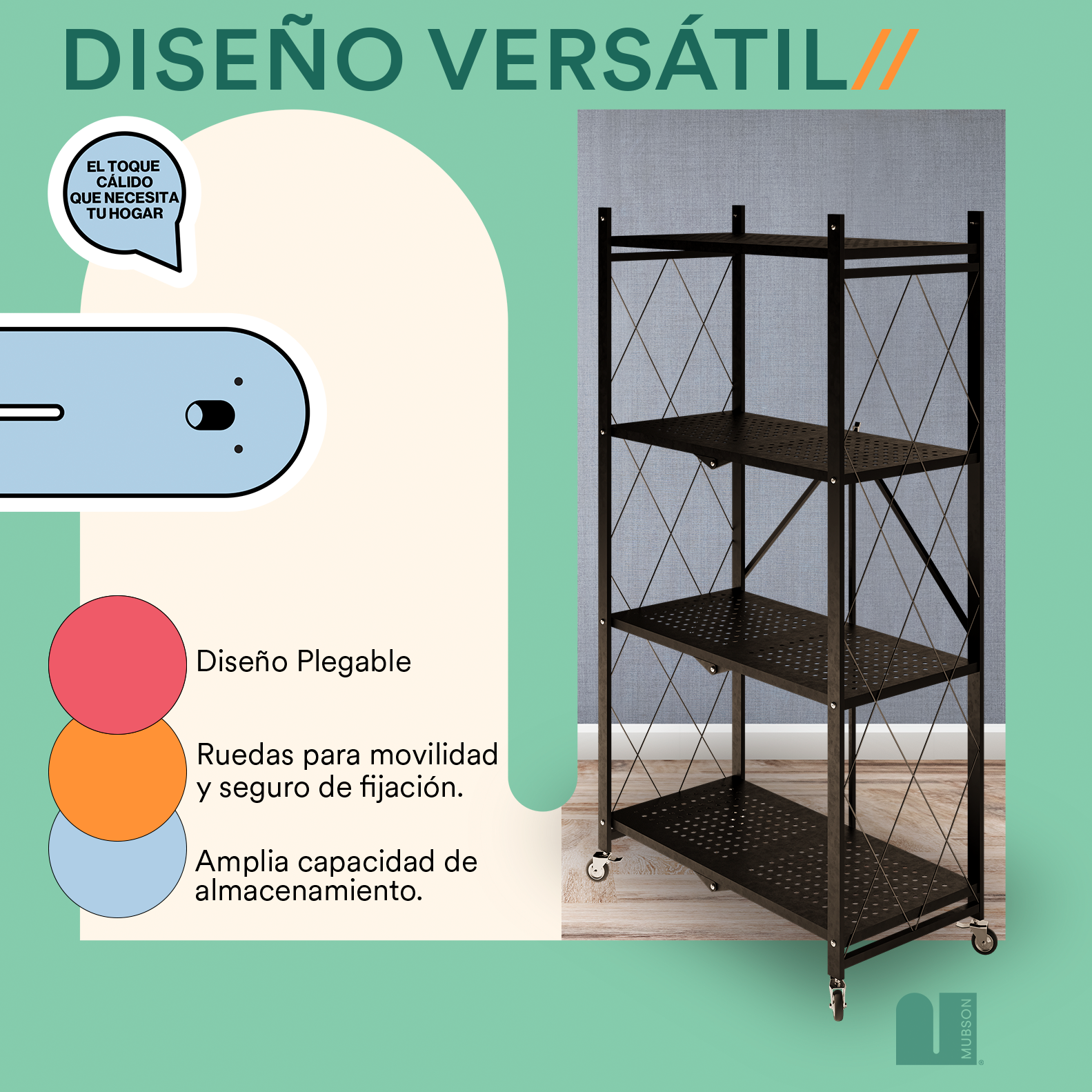 Foto 4 | Rack Mubson de 4 Niveles con Resistencia de 200 kg Anaquel Erlo