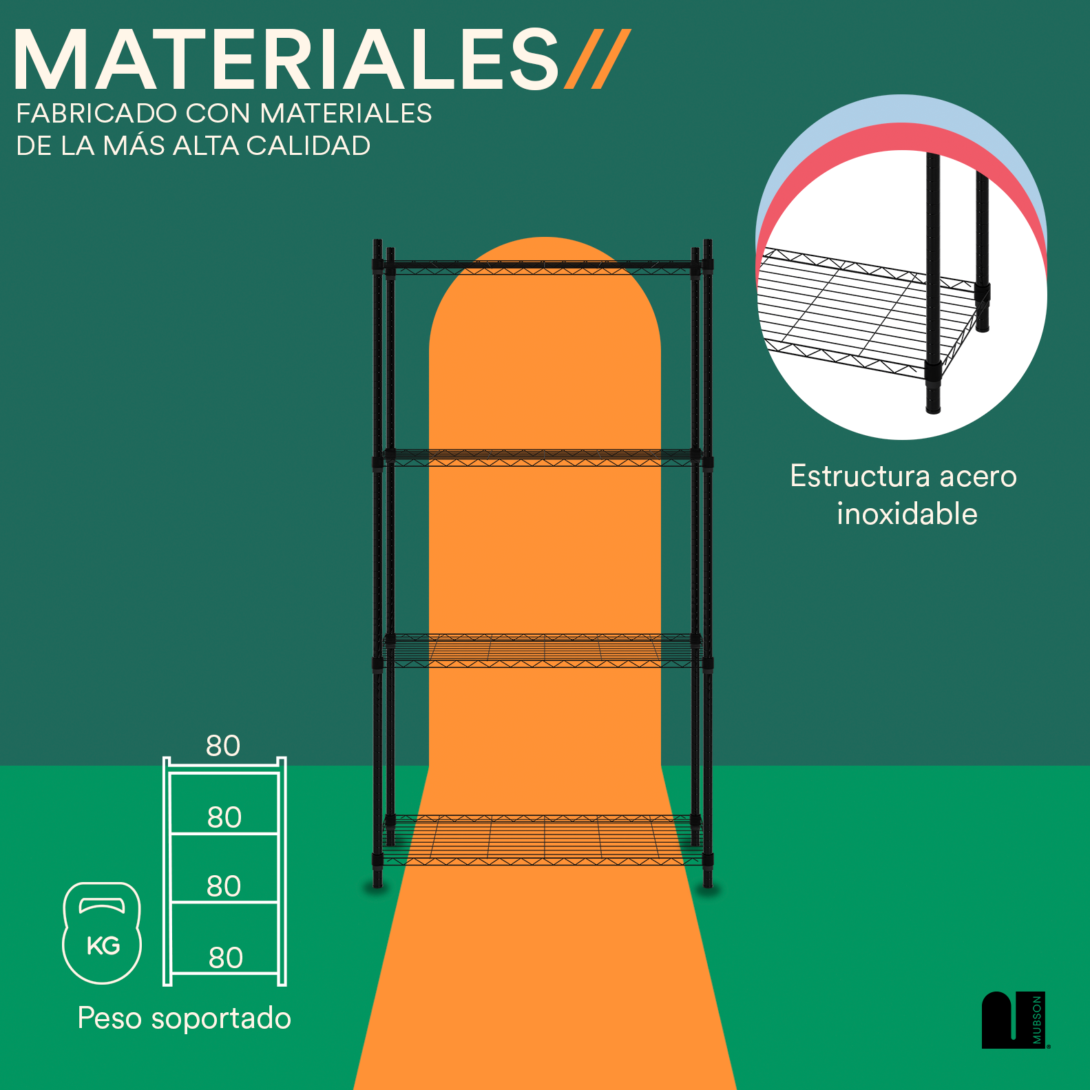 Foto 4 pulgar | Rack de 4 Niveles con Resistencia de 200 kg Anaquel Uro