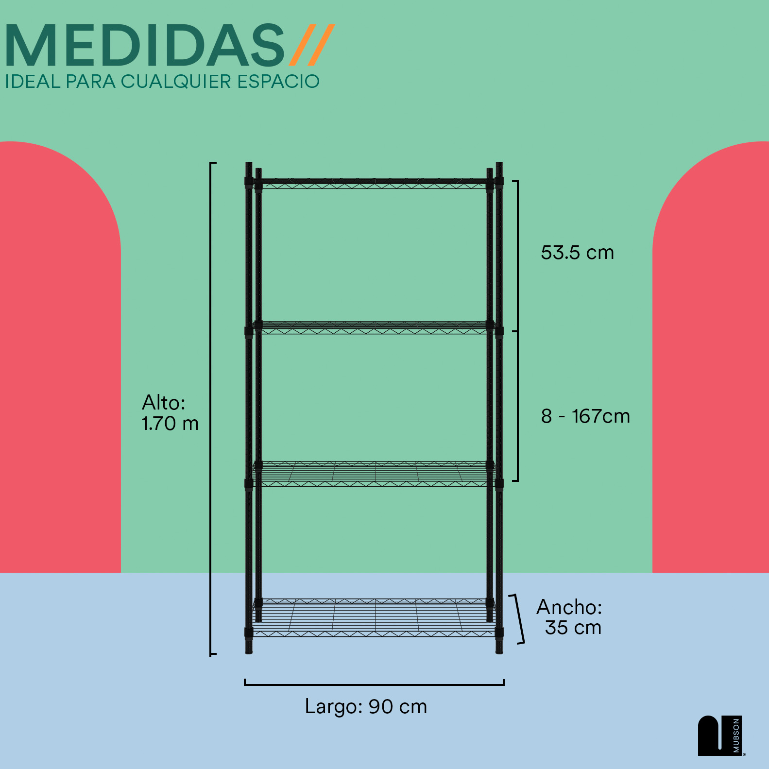 Foto 5 | Rack de 4 Niveles con Resistencia de 200 kg Anaquel Uro