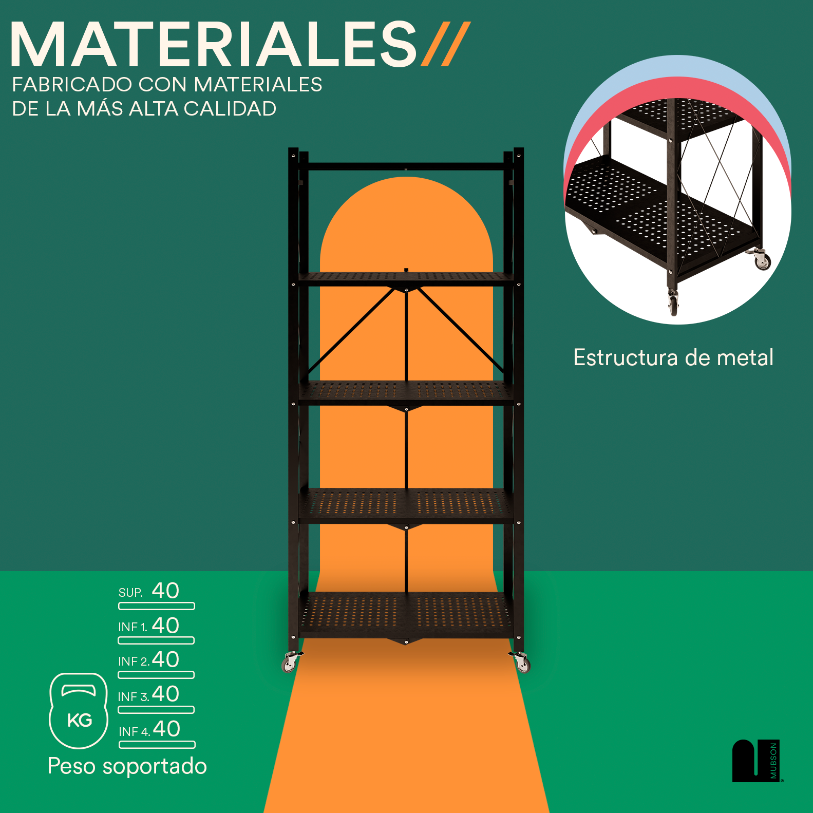 Foto 4 pulgar | Rack Mubson de 5 Niveles con Resistencia de 200 kg Anaquel Erlo