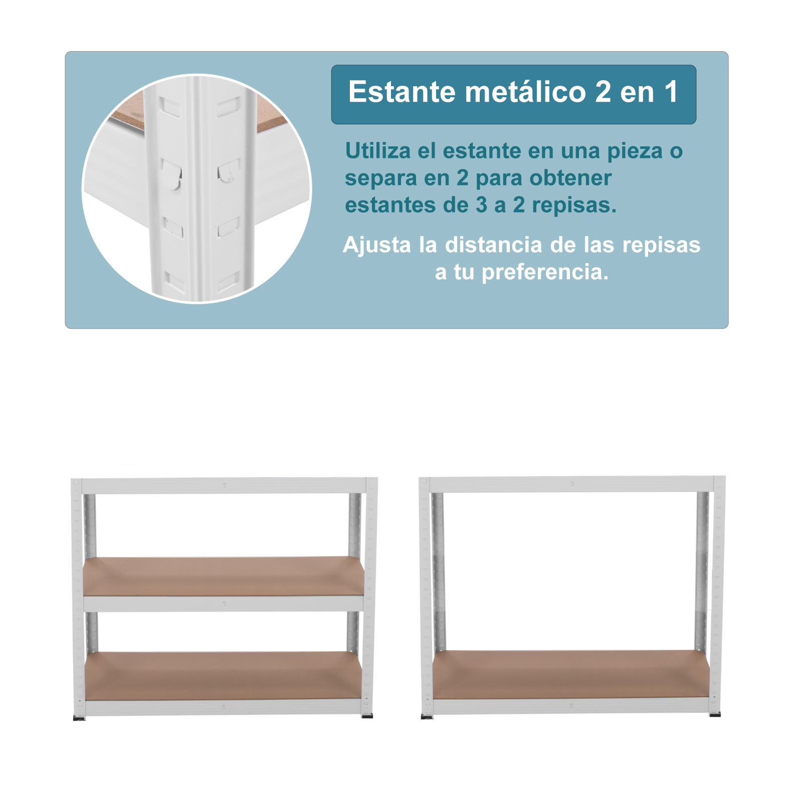 Foto 7 | Estante Metalico Onof Esm-01 Anaquel Rack 5 Niveles Color Blanco