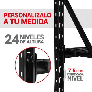 Foto 5 | Estante De Acero Industrial Guardex Berlin Rack Metálico De 3 Niveles Capacidad 2t 183x282x61 Cm Color Negro