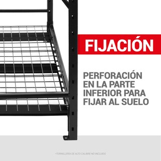 Foto 7 | Estante De Acero Industrial Guardex Berlin Rack Metálico De 3 Niveles Capacidad 2t 183x282x61 Cm Color Negro