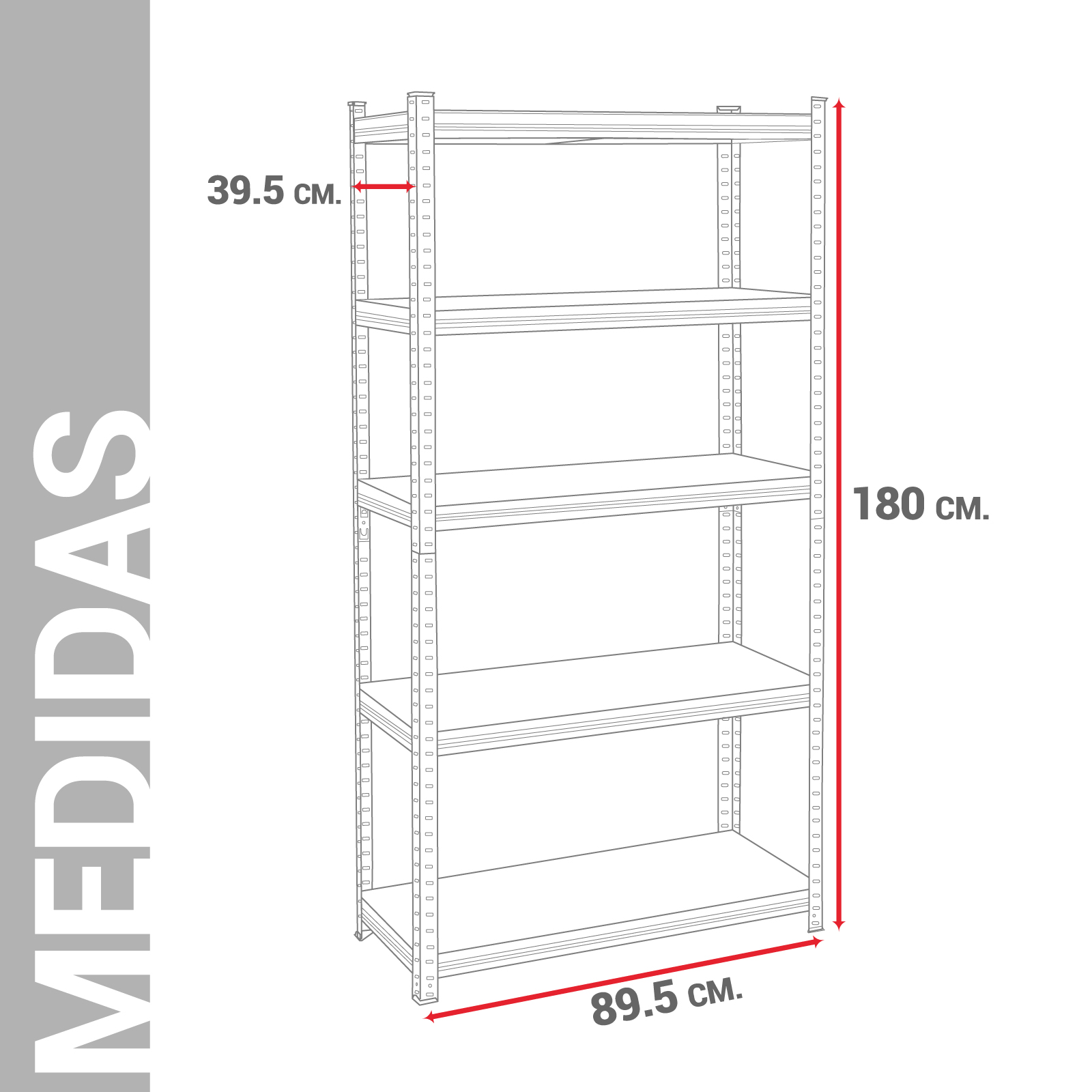 Foto 5 pulgar | Estante Metálico 5 Niveles Guardex Anaquel Organizador Rack Color Gris 2 Pz