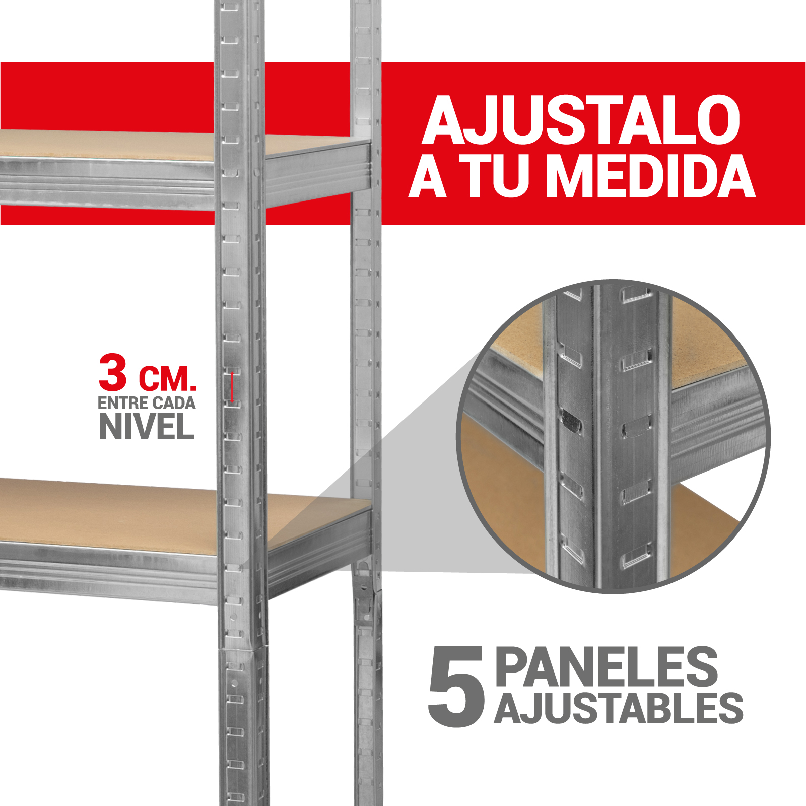 Foto 8 pulgar | Estante Metálico 5 Niveles Guardex Anaquel Organizador Rack Color Gris 2 Pz