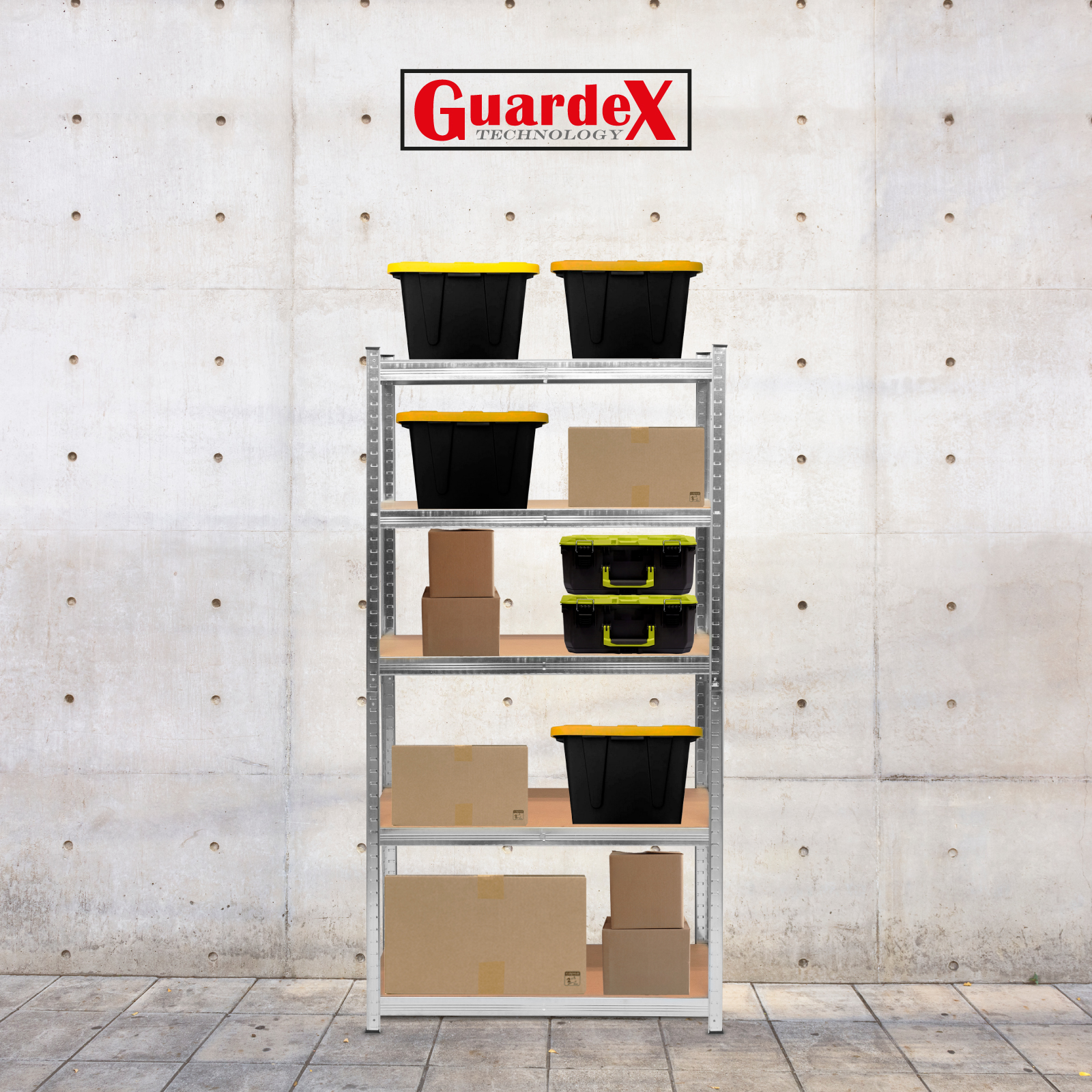 Foto 8 | Estante Metálico 5 Niveles Guardex Anaquel Organizador Rack Color Gris 2 Pz