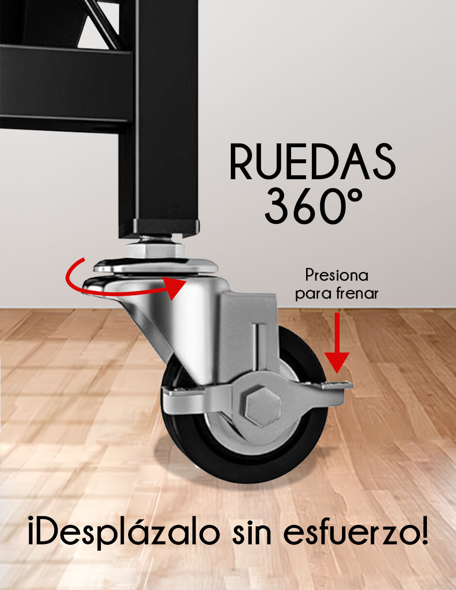 Foto 5 pulgar | Estante Red Velvet Negro Plegable Abatible de Acero 5 Niveles con Ruedas