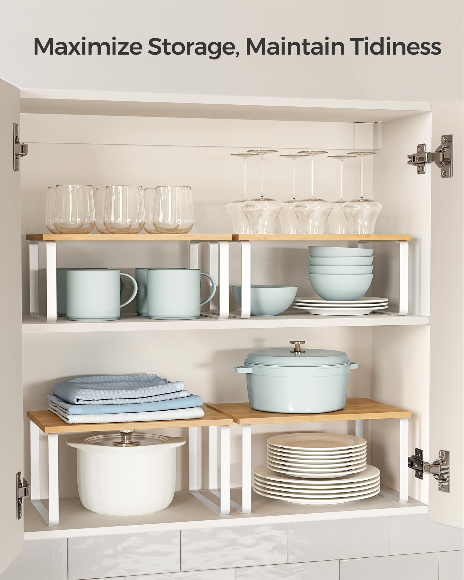 Foto 3 pulgar | Armario Organizador De Estantes Songmics Kitchen Set 2 Cloud White