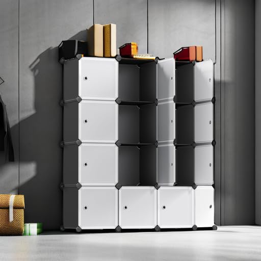 Foto 5 | Organizador De Almacenamiento En Forma De Cubo Songmics, Juego De 12 Unidades, Blanco Y Negro