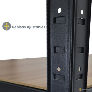 Foto 3 | Estante Anaquel Organizador Laminado 5 Niveles Stock & Lock Color Negro Mueble Organizador Estante Multiusos Ajustable