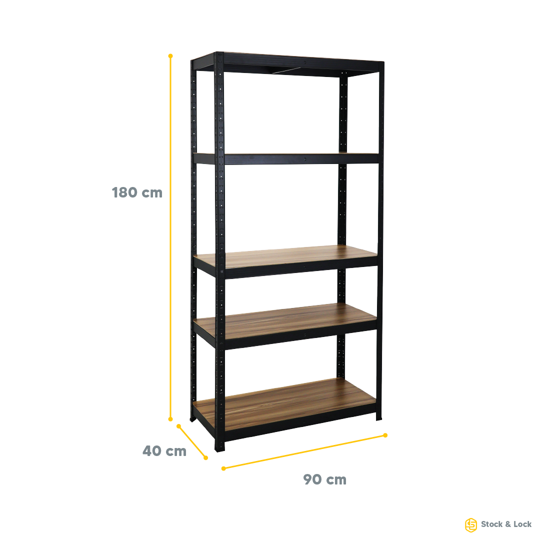 Foto 9 pulgar | Estante Anaquel Organizador Laminado 5 Niveles Stock & Lock Color Negro Mueble Organizador Estante Multiusos Ajustable