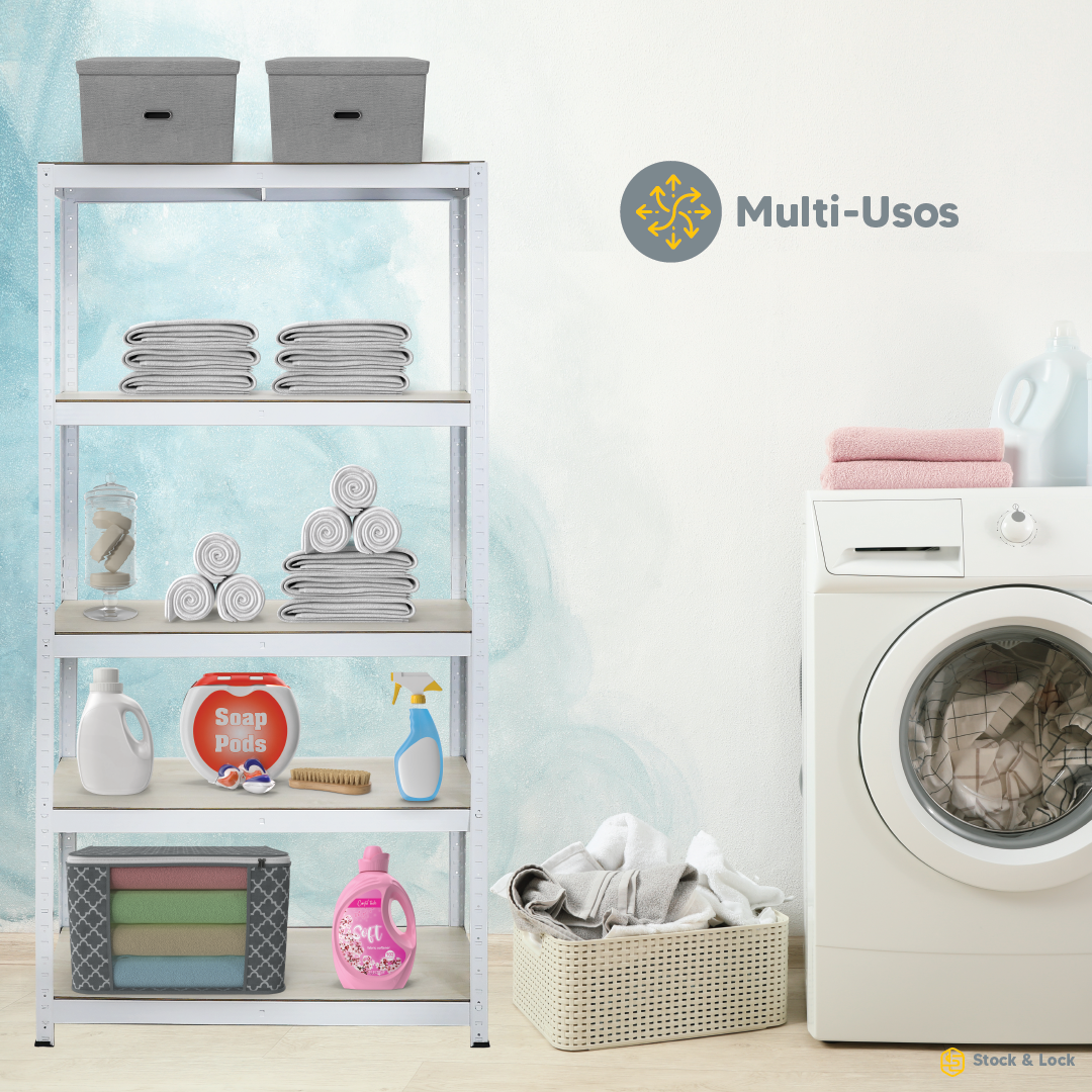 Foto 3 pulgar | Estante Anaquel Organizador Laminado 5 Niveles Stock & Lock Color Blanco  Mueble Organizador Estante Multiusos Ajustable