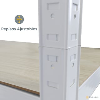 Foto 3 | Estante Anaquel Organizador Laminado 5 Niveles Stock & Lock Color Blanco Mueble Organizador Estante Multiusos Ajustable