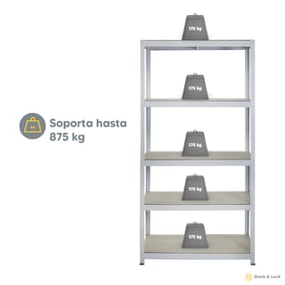 Foto 4 | Estante Anaquel Organizador Laminado 5 Niveles Stock & Lock Color Blanco Mueble Organizador Estante Multiusos Ajustable