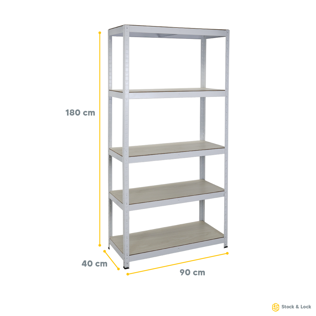 Foto 7 | Estante Anaquel Organizador Laminado 5 Niveles Stock & Lock Color Blanco  Mueble Organizador Estante Multiusos Ajustable