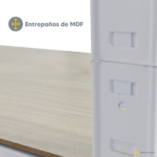 Foto 8 | Estante Anaquel Organizador Laminado 5 Niveles Stock & Lock Color Blanco Mueble Organizador Estante Multiusos Ajustable