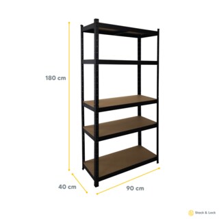 Foto 4 | Estante Organizador Stock & Lock 5 Niveles Negro Mueble Multiusos