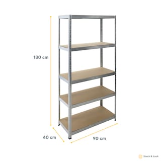 Foto 4 | Estante Organizador Stock & Lock 5 Niveles Gris Mueble Multiusos