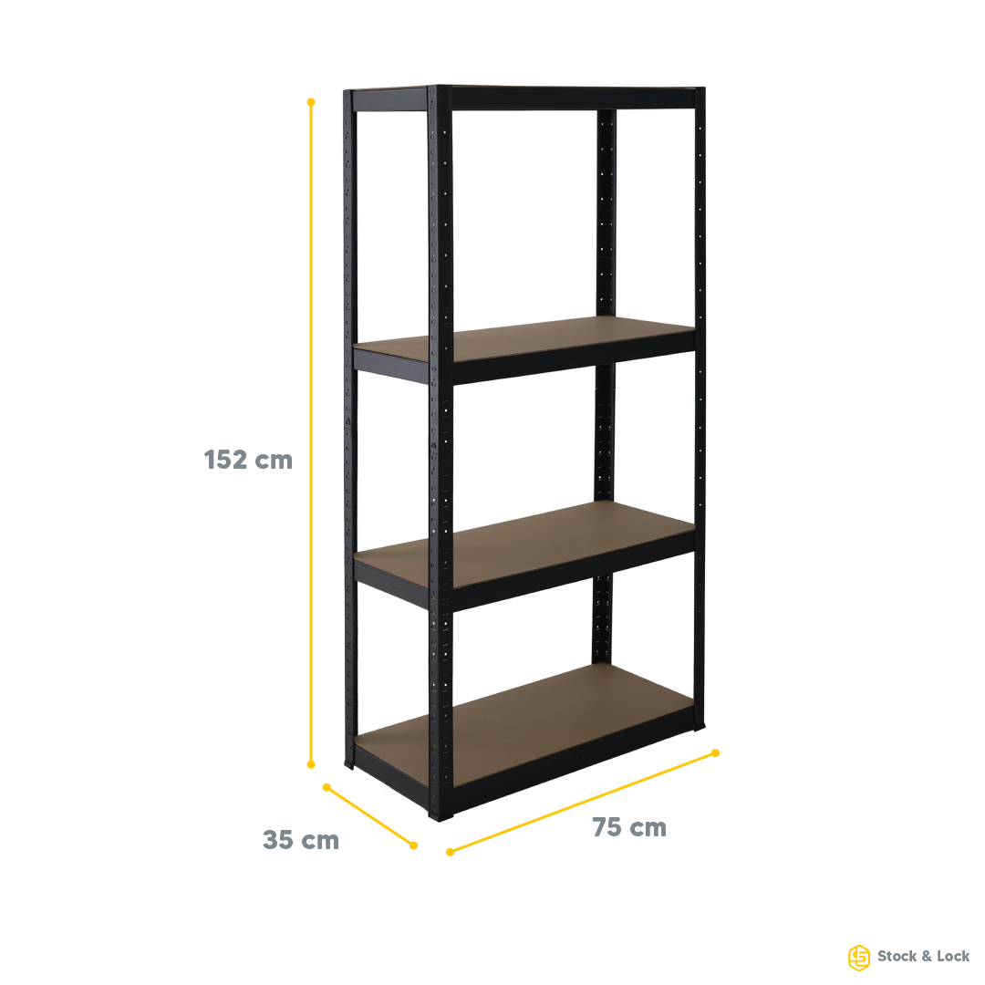 Foto 9 pulgar | Estante Organizador Stock & Lock 4 Niveles Negro Mueble Multiusos