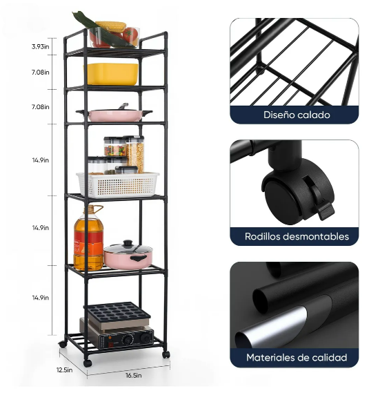 Foto 3 pulgar | Xtellar Organizador Universal Versátil De Metal Y Plástico De 6 Niveles Para Cocina, Baño Y Más