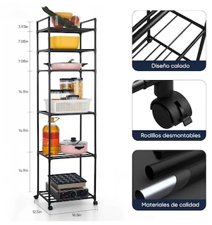 Foto 2 | Xtellar Organizador Universal Versátil De Metal Y Plástico De 6 Niveles Para Cocina, Baño Y Más